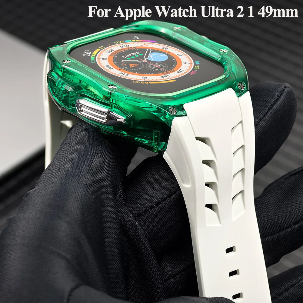 

Ремешок спортивный резиновый для Apple Watch Ultra2 49 мм, аксессуары для часов IWatch 9 49 мм, аксессуары для модификации