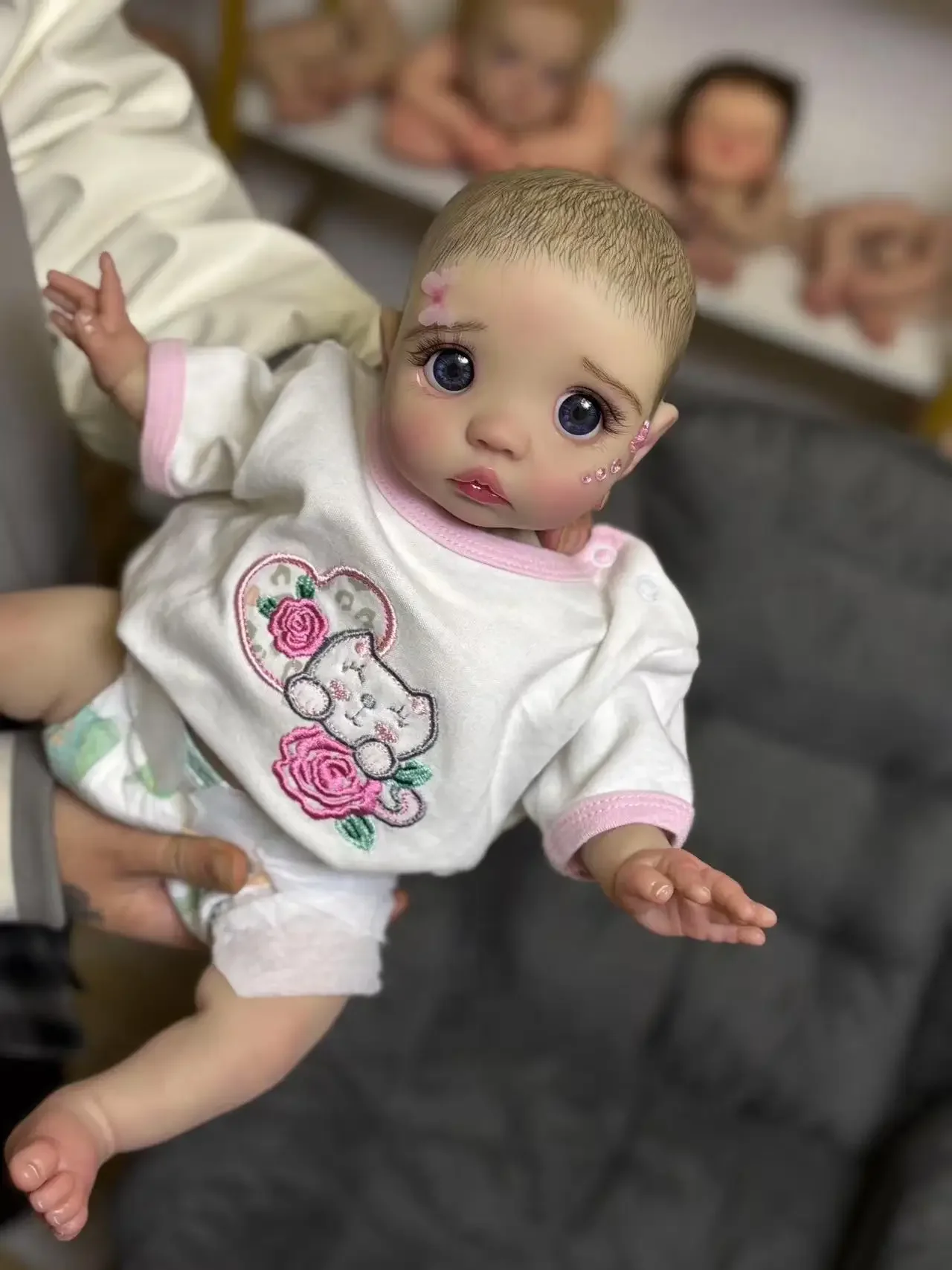 스토어 맞춤 제작 한정판 16인치 리본 베이비 피카 페인팅된 머리 이미 완성된 인형 실제 사진 크리스마스 선물