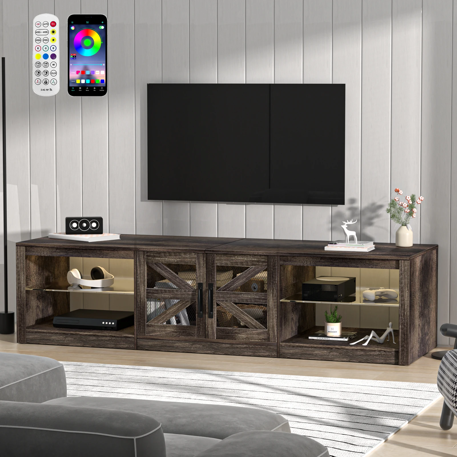 Entertainment Modern Center Tv Stand Mobile APP Console Storage Showcase Luxury Bedroom Tv Cabinet Wood Furnitures Living Room