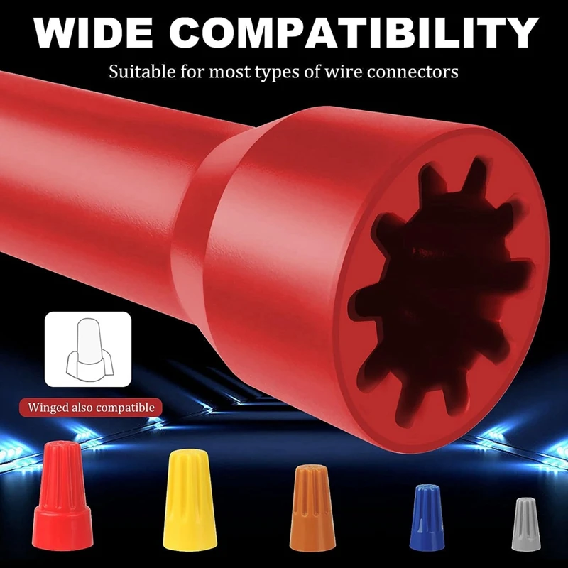 Wire Twisting Tool, Wire Nuts Driver, Spin Twist Wire Connector Socket Wire Twisting Spinner With 1/4Inch Chuck Durable