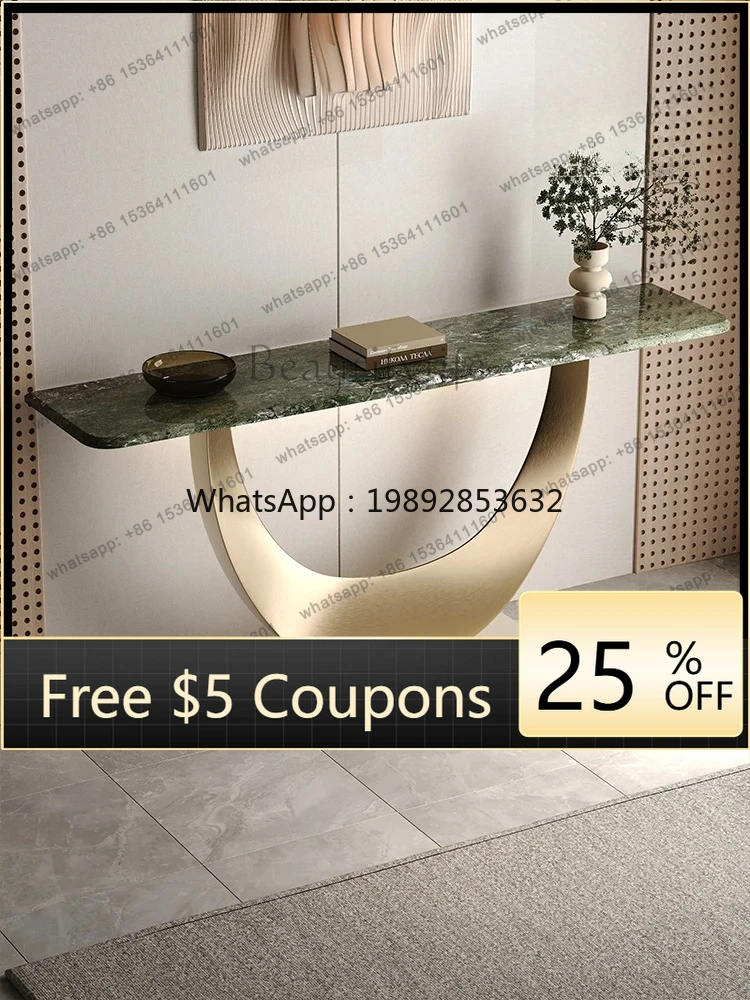 FF Italian marble entrance counter, entrance facing the wall, ultra narrow and small layout, light luxury and high-end