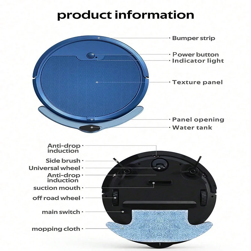 Household sweeping machine, vacuum cleaner and mopping machine, all-in-one sweeping, suction and mopping machine, USB charging w