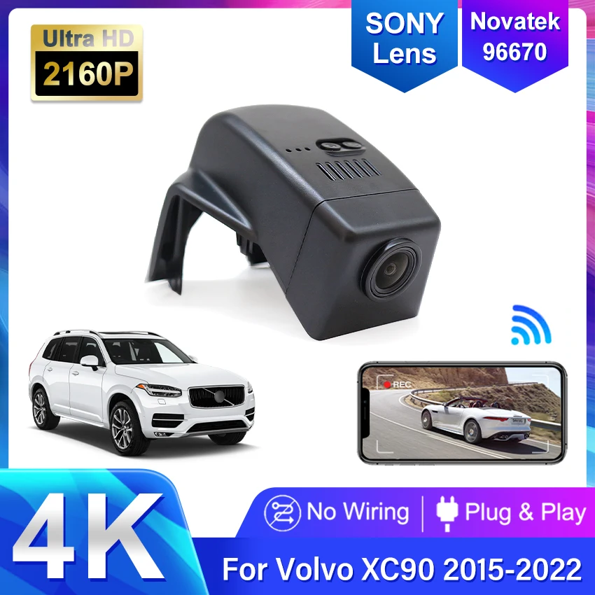 

Plug and Play 4K Dash Cam for Car Camera Recorder Dashcam WIFI Car Dvr Recording Devices Accessorie For Volvo XC90 2015-2022