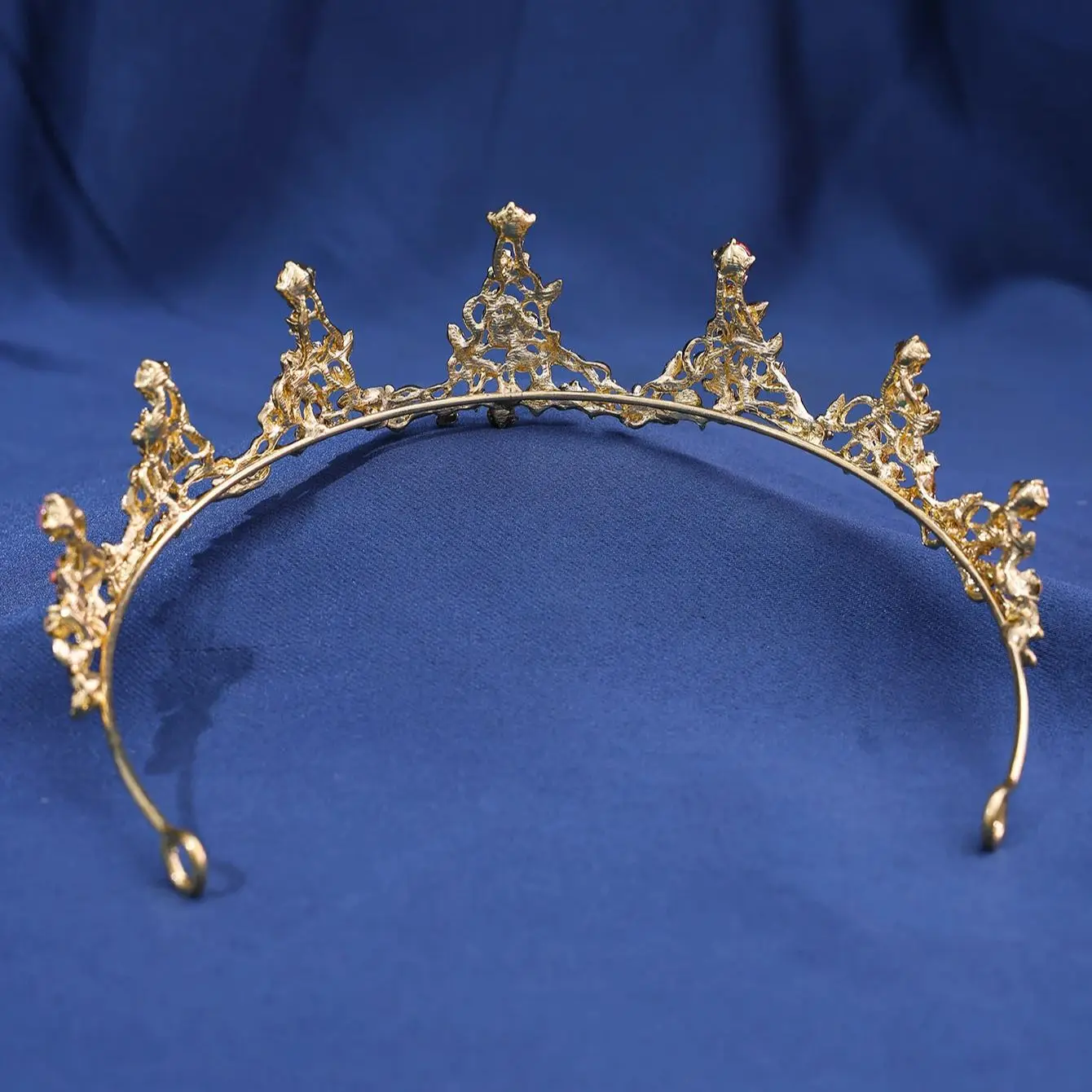 Vintage Women Headband Gold Rhinestone Crystal Flower Crown Tiara Wedding Headband Bridal Hair Jewelry Accessories image 4