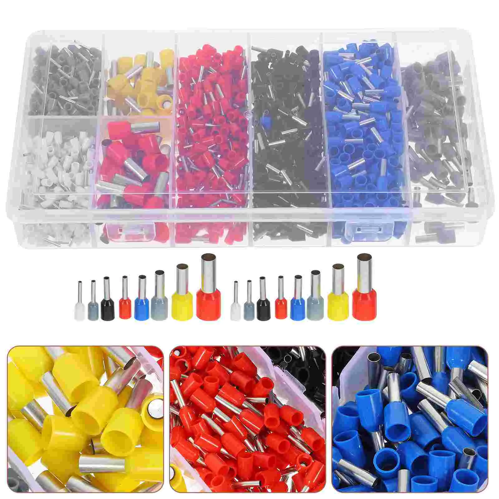 1200 Pcs Cold-pressed Terminal Pin Terminals Ferrule Boxed Ferrules Crimping Tool Kit Zinc Alloy Pvc Wire