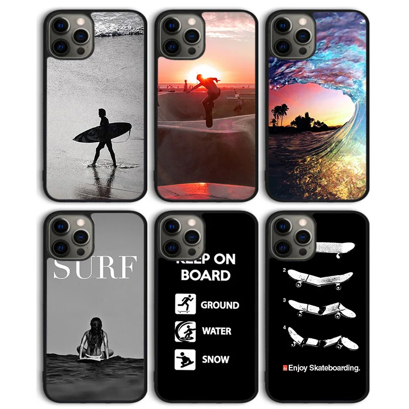 KEEP ON BOARD RadAct Skateboard Surf Snowboard Phone Case Cover for iPhone 16 15 14 13 11 12 Pro Max mini XS XR Plus Coque