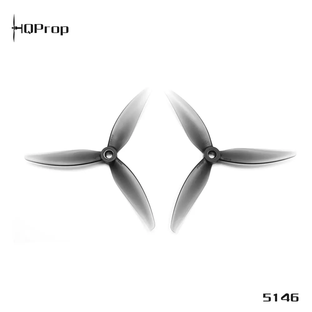 2 Pairs HQProp 5146 (5.1X4.6X3) 2 CW & 2 CCW 3-Blade Racing & Freestyle Propeller For 5-inch FPV Drone