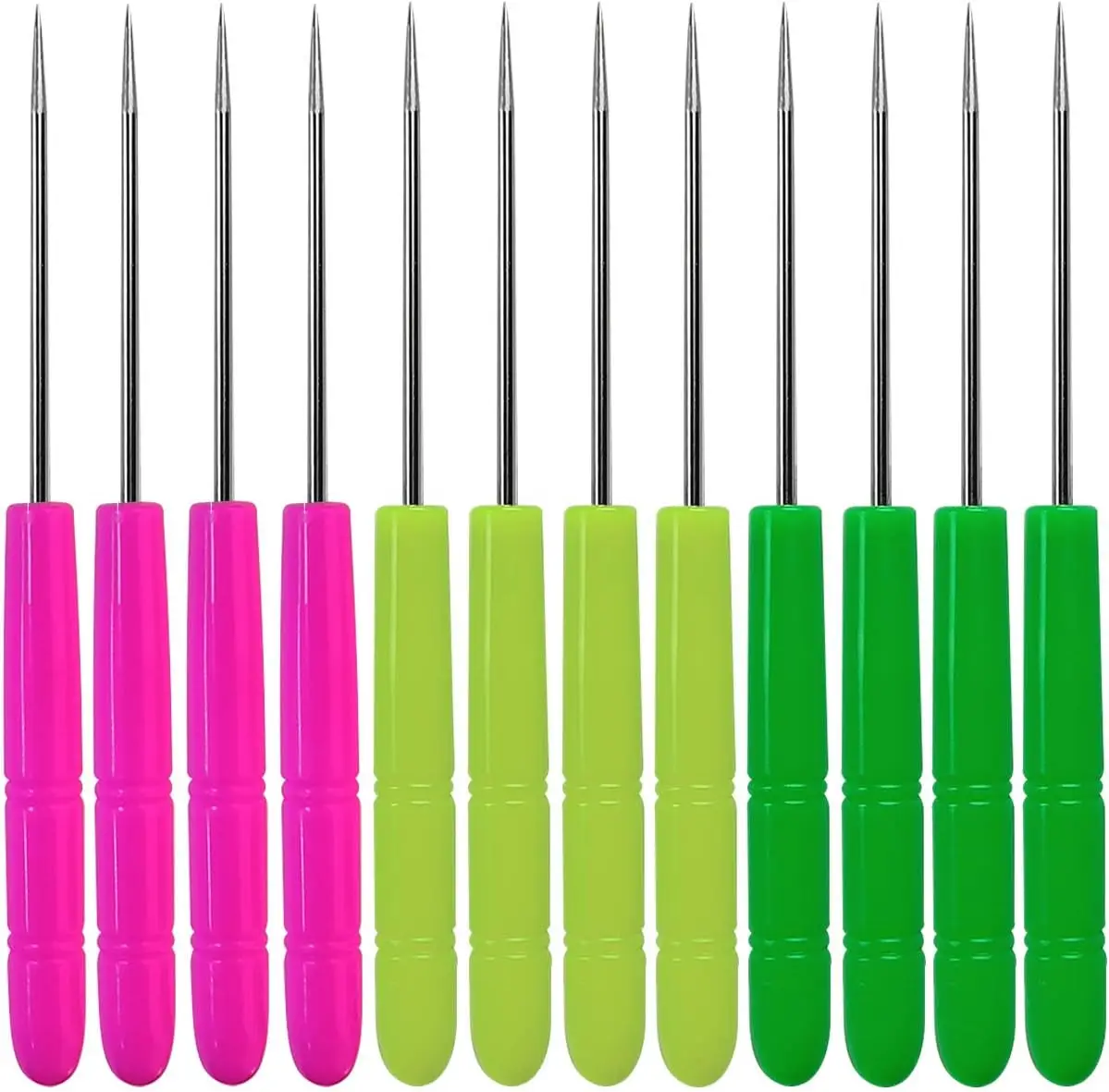 

12 Stainless Steel Icing Needles for Cake Decorating, DIY Baking Tools with Plastic Handles