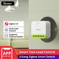 SONOFF MINI-ZB2GS MINI DUO interruptor inteligente Zigbee de 2 entradas Control de carga Dual Zigbee 3,0 señal de compatibilidad con múltiples concentradores Zigbee