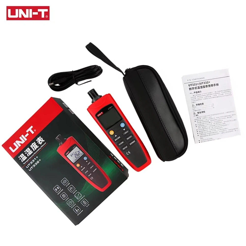 UNI-T Digital Thermometer Hygrometer UT331+ UT332+ Temperature Humidity Meter For Factories -20°C~70°C Multi-Parameter Displays