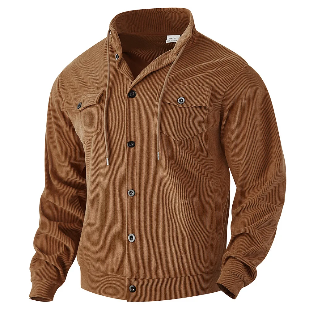 2026 Men Vintage Corduroy Jacket Autumn Winter American Retro Multi Pocket Work Coat Korean Fashion Jackets Men Clothing