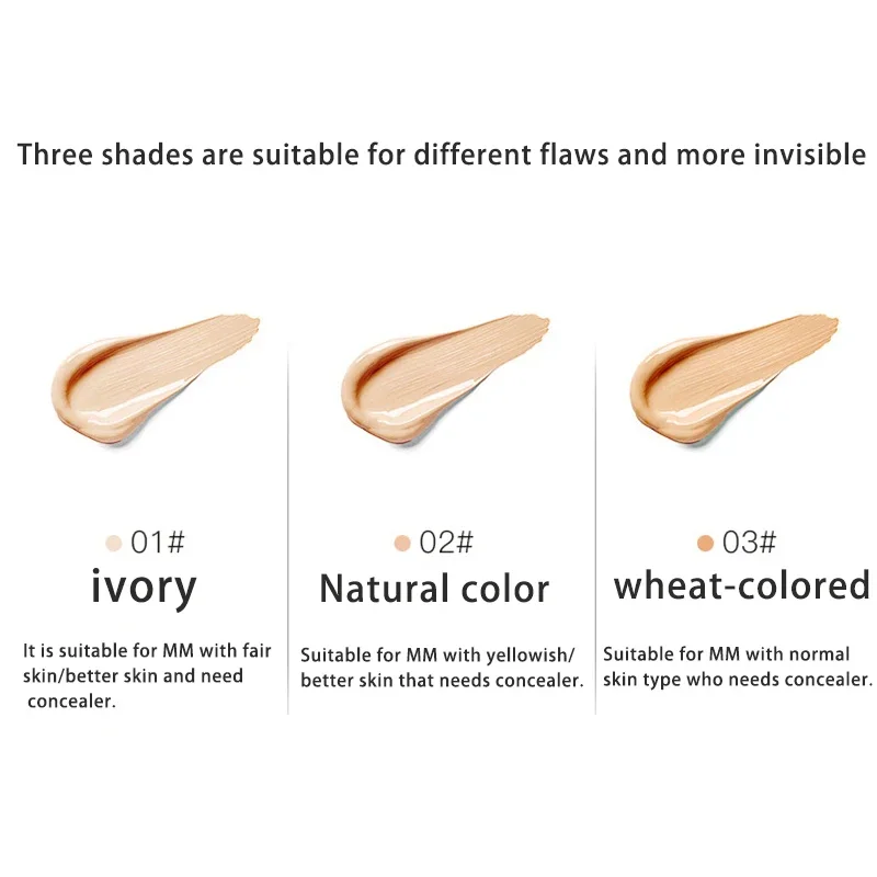 حتى لون البشرة ترطيب السيطرة على النفط السائل المخفي النمش يغطي علامات حب الشباب الهالات السوداء المخفي ماكياج الوجه/العين #2