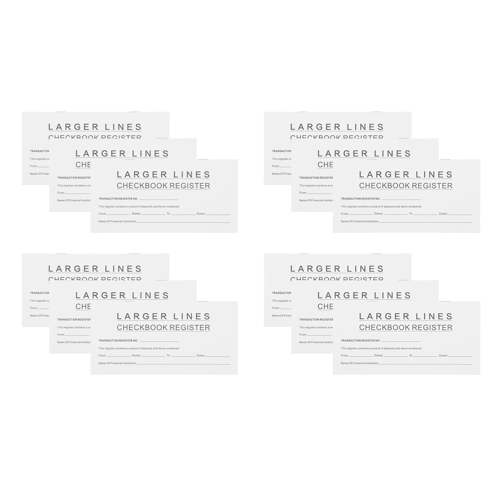 개인 수표책용 체크 레지스터 12개 대형 인쇄 쉬운 읽기 장부 책 휴대용 재무 기록 도구