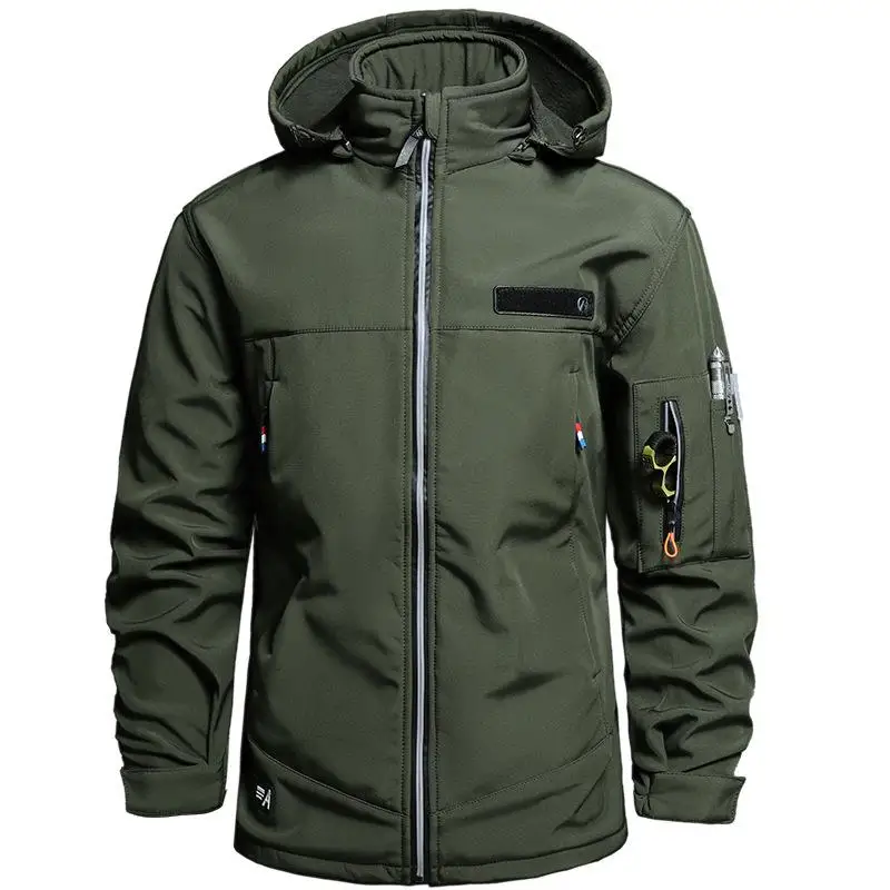 Image 6: Ensemble veste et pantalon tactiques imperméables en velours pour hommes, vêtements de cyclisme, de randonnée, de Camping et d'aventure, automne et hiver