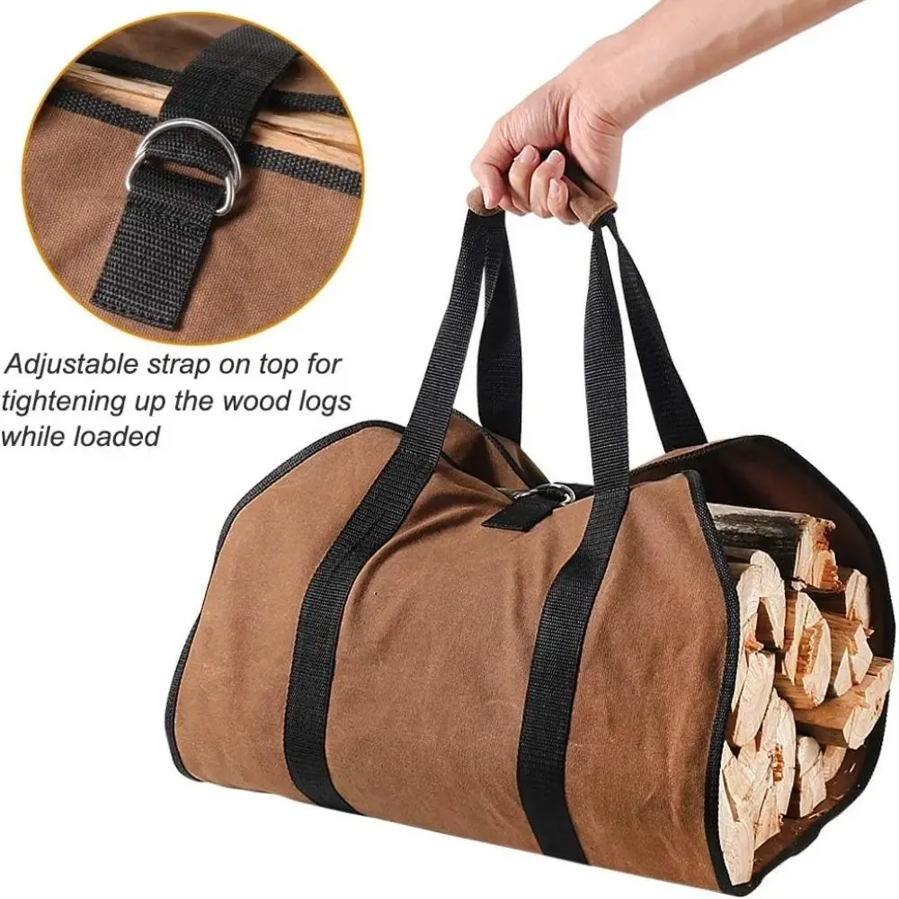 

High Quality Foldable Firewood Bag Oxford Cloth with Handles Carry Storage Bag Portable Supersized Logging Tote Bag Outdoor