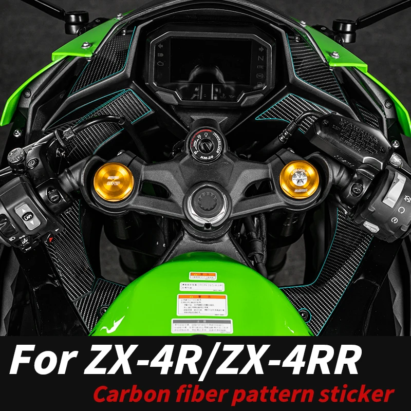 

Used For KAWASAKI ZX4R ZX4RR Carbon Fiber Fairing Decor Kits Weatherproof Anti-Scratch Stickers For Plastic Zones