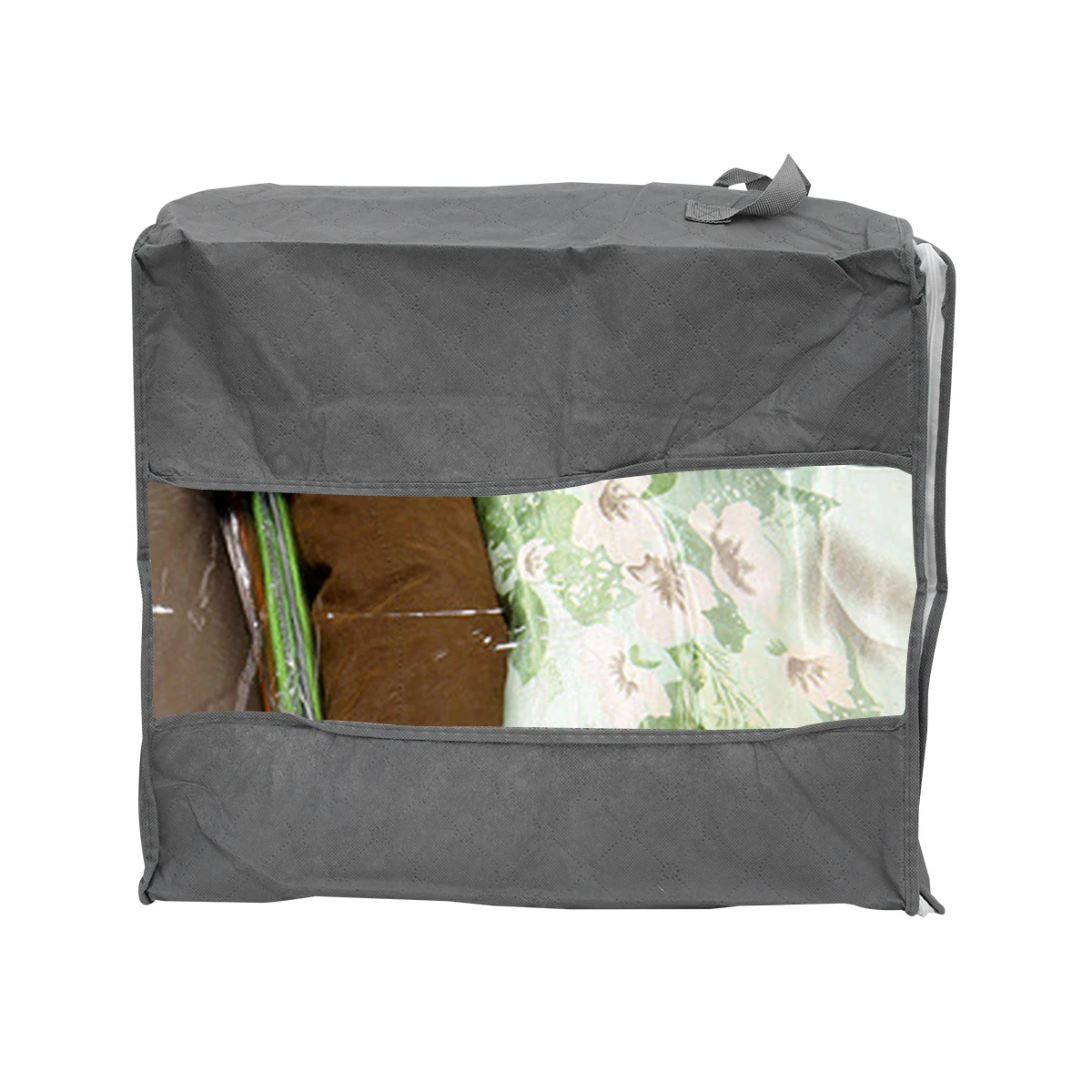 

Quilt Storage Bag Large Capacity Breathable Non Woven Fabric Foldable Clothes Organizer Grey Bags Zipper Blanket