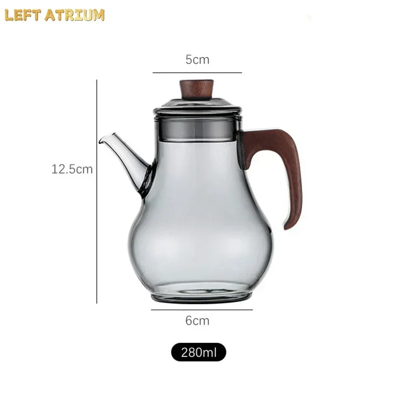 Imitation Song 280ml Small Glass Teapot with Filter Hole Heat Resistance Brewing Green Tea Pot Kungfu Flower Tea Maker Teaset
