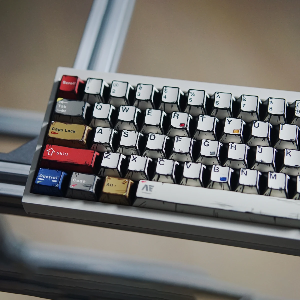 

141 keys Comic Keycaps Mixed Light PBT Five Sided Thermal Sublimation Keycaps For Cherry MX Switches Mechanical Keyboard 68/87