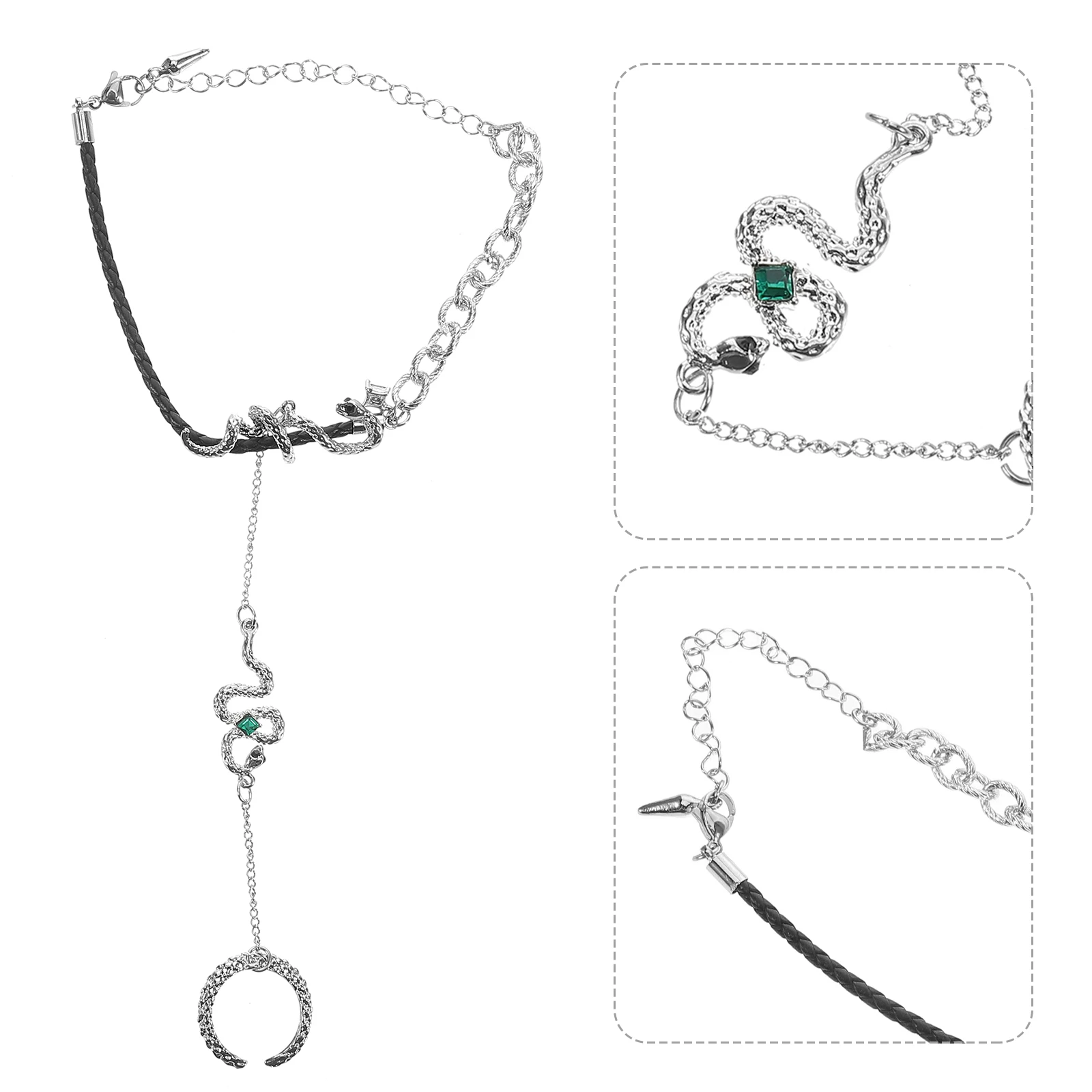 

Sturdy Lightweight Bracelet Delicate Jewelry Vintage Finger Bangle Punk Rings For Women Elegant Party Accessory Hand Chain