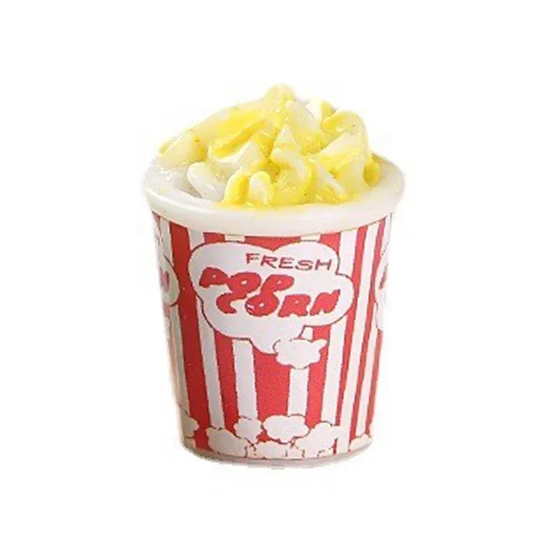 10pcs 3d Mini Kawaii Resin Popcorn Statue Miniature Figures Dollhouse Desk Accessories Figurines Decorative Sculpture Item Thing