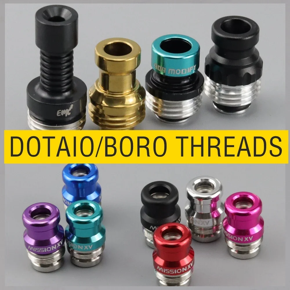 BORO/DOTAIO Threads PRC/EMC2/Phzae/909Modify/KB2/Nuke/Misstion XV Style BB Drip Tips Made Of Anodized Aluminum/SS/POM