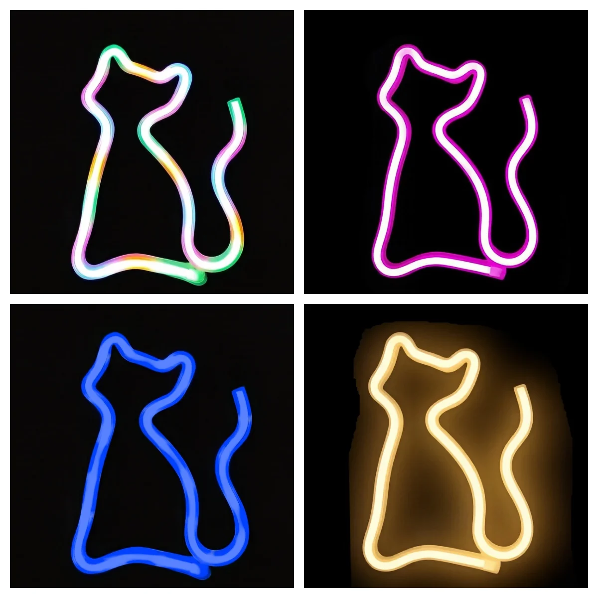 Cute Cat Bedroom Ambient Light, Wall Decoration, Night Light, Holiday Gift, Cute Animal-Themed Ambient Decorative Light, USB or 3*Aa Battery Powered (Batteries Not Included in Shipping)