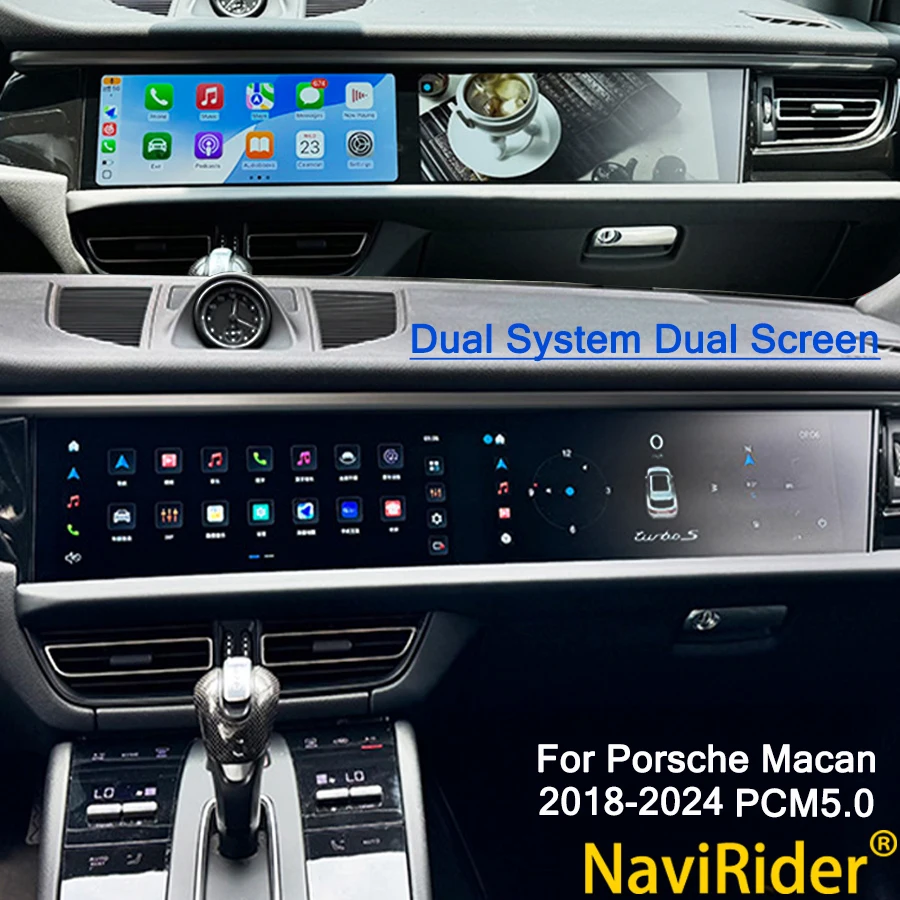 

12.3+12.3inch Dual Screen For Porsche Macan 2018-2024 PCM5.0 Android Auto Stereo Car GPS Carplay Multimedia Player DSP Bluetooth