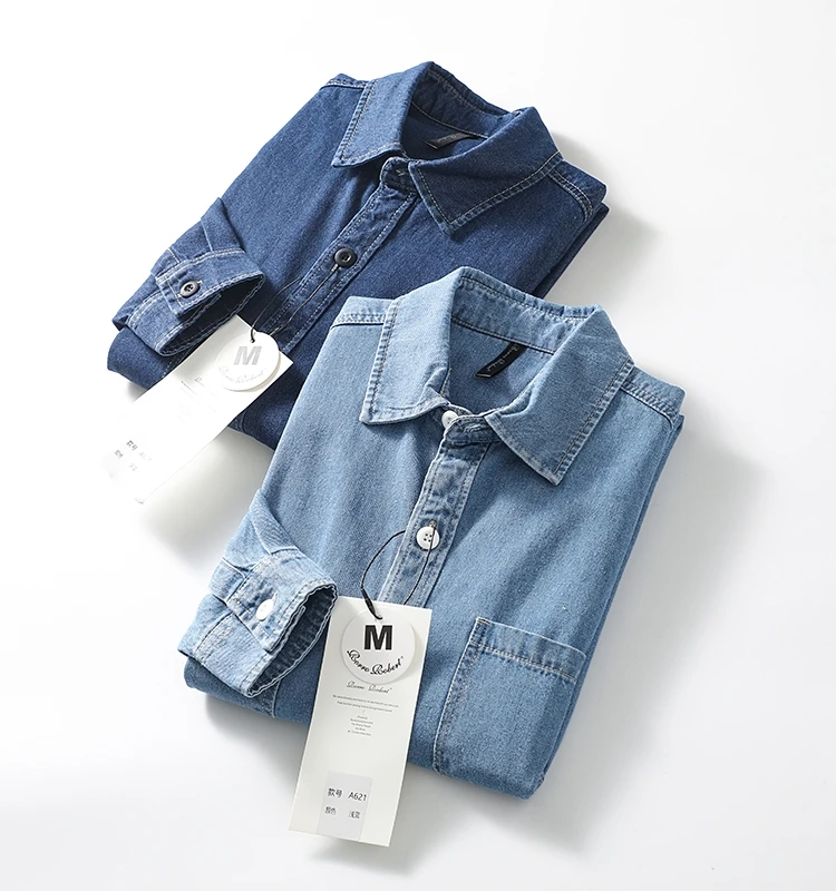 

Ретро-рубашка из выстиранного хлопка для мужчин, повседневная, с воротником, джинсовая, модная, удобная, осенняя новинка, приталенный крой, молодежная одежда