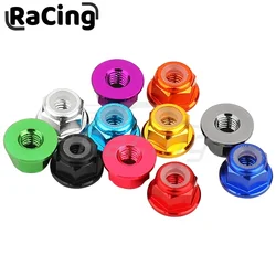 4/10pcs M3 Aluminum Alloy Flange Nylon Insert Lock Nut Self-locking Nut With Anti-skid Rubber Ring Multi-color For RC Car Wheels