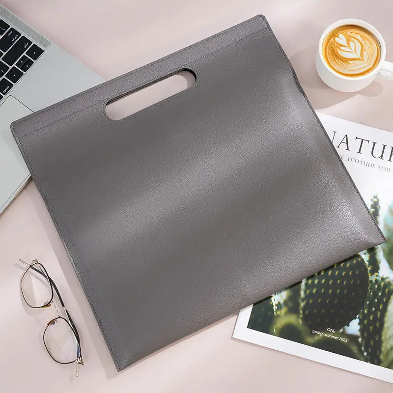 Dokumententasche aus schwerem Leder, modische Konferenzbroschüre, Büro-Organizer, Tablet-Tasche, Büro-Organizer, Ordner