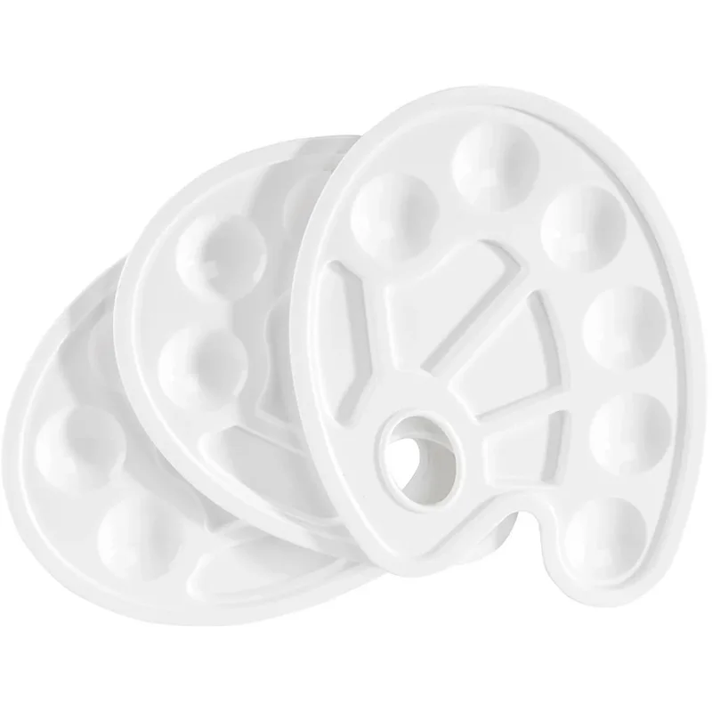 2 Buah Palet Lukisan DIY Anak-anak Baki Seni Kuku Plastik Piring Warna Seni Grafiti Perlengkapan Kerajinan Anak-anak