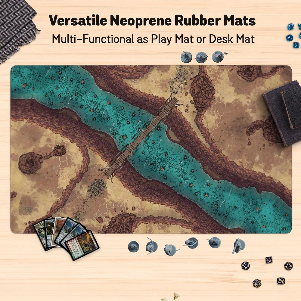 Tcg Play Mat for tabletop games, Playmat/Deskmat/Mousepad, dnd encounter battlemap, Large neoprene rubber matt, card or dice pad