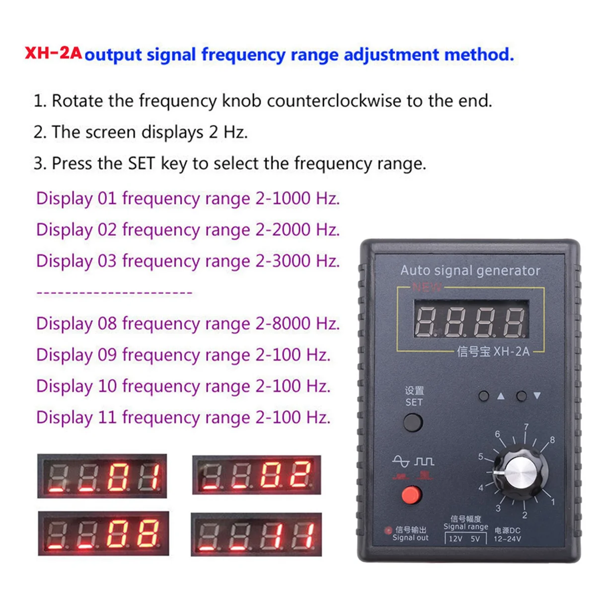 XH-2A Sensor Simulation Box Automotive Signal Generator Analog Signal Stopwatch Automotive Repair Tools