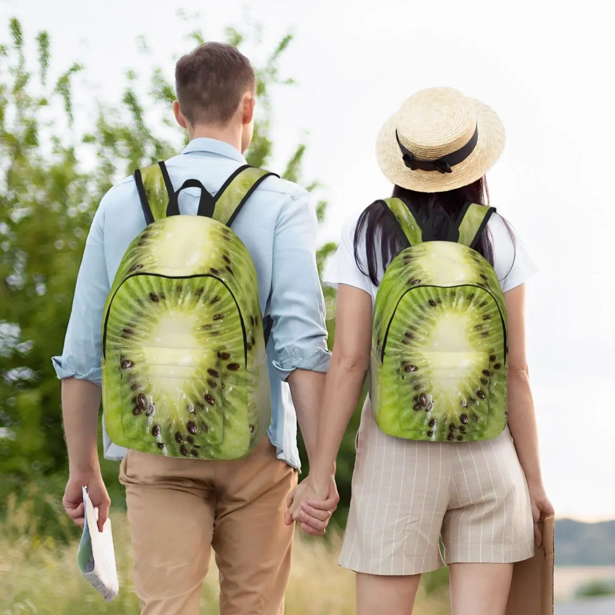 

Slice Of Kiwi Backpack Student Boys Girls BookBag Kids School Bag Laptop Shoulder Bags for Men Women