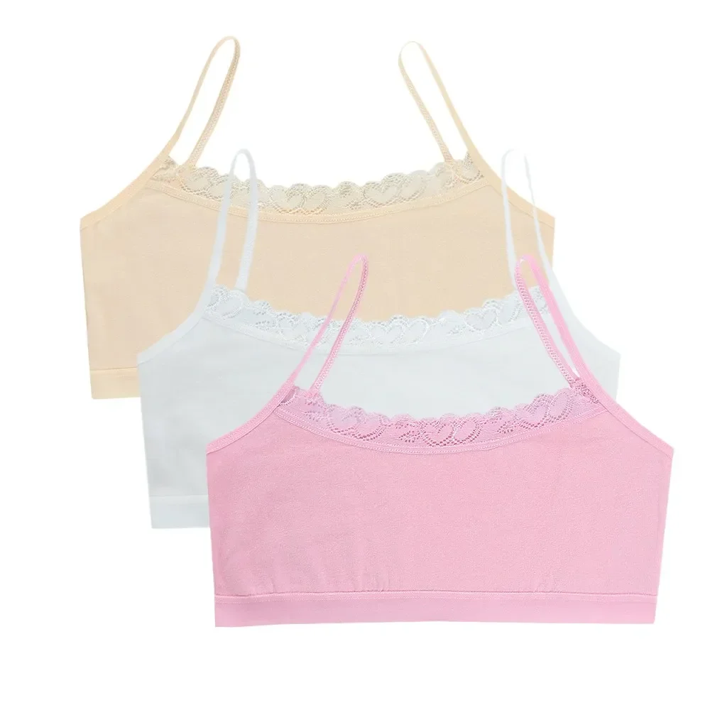 Summer Teen Kids Lace Vests Children's Breast Care Girl Bra 8-14 Years Hipster Cotton Teenage Underwear Summer Kids Lace Vest