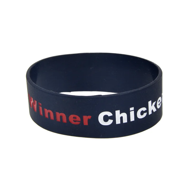 1 PC Winner Winner Chicken Dinner Silicone Wristband One Inch Wide Black Fans souvenirs Gift