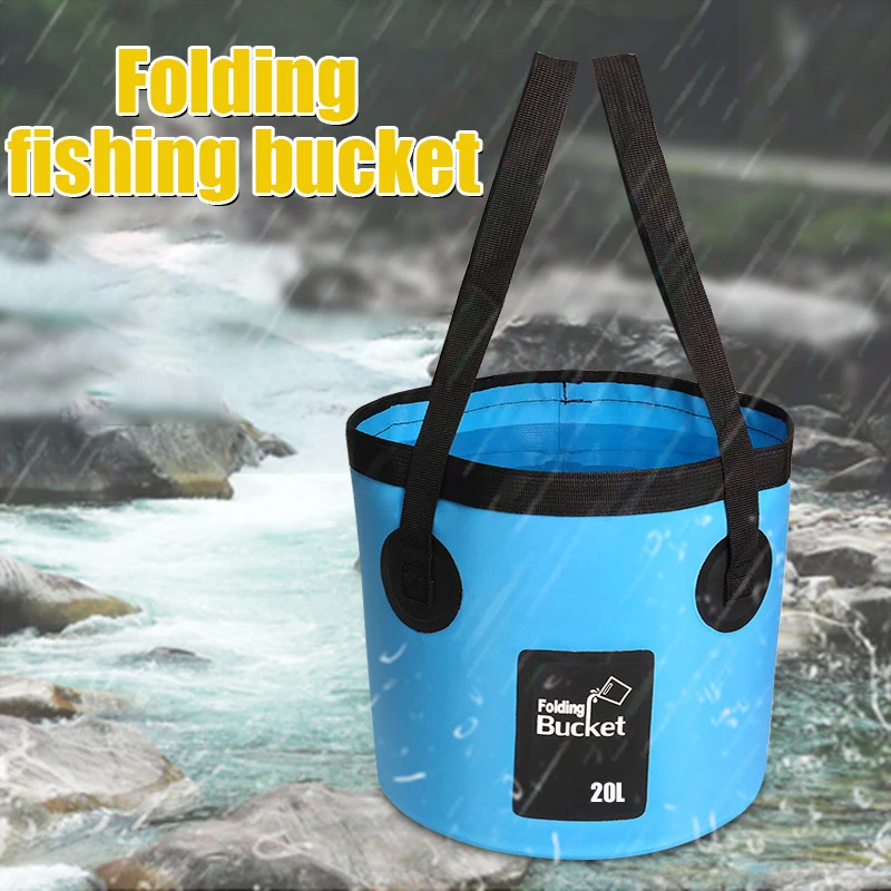 차량용 접이식 물통 컨테이너, 다기능 휴대용 경량 물통, 야외 캠핑 세면대, 20L