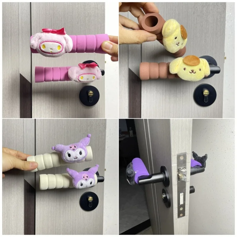 

2Pcs Sanrio Hello Kitty Door Knob Covers Kuromi Cinnamoroll My Melody Anime Action Figures Static-free Protective for Kids Safty