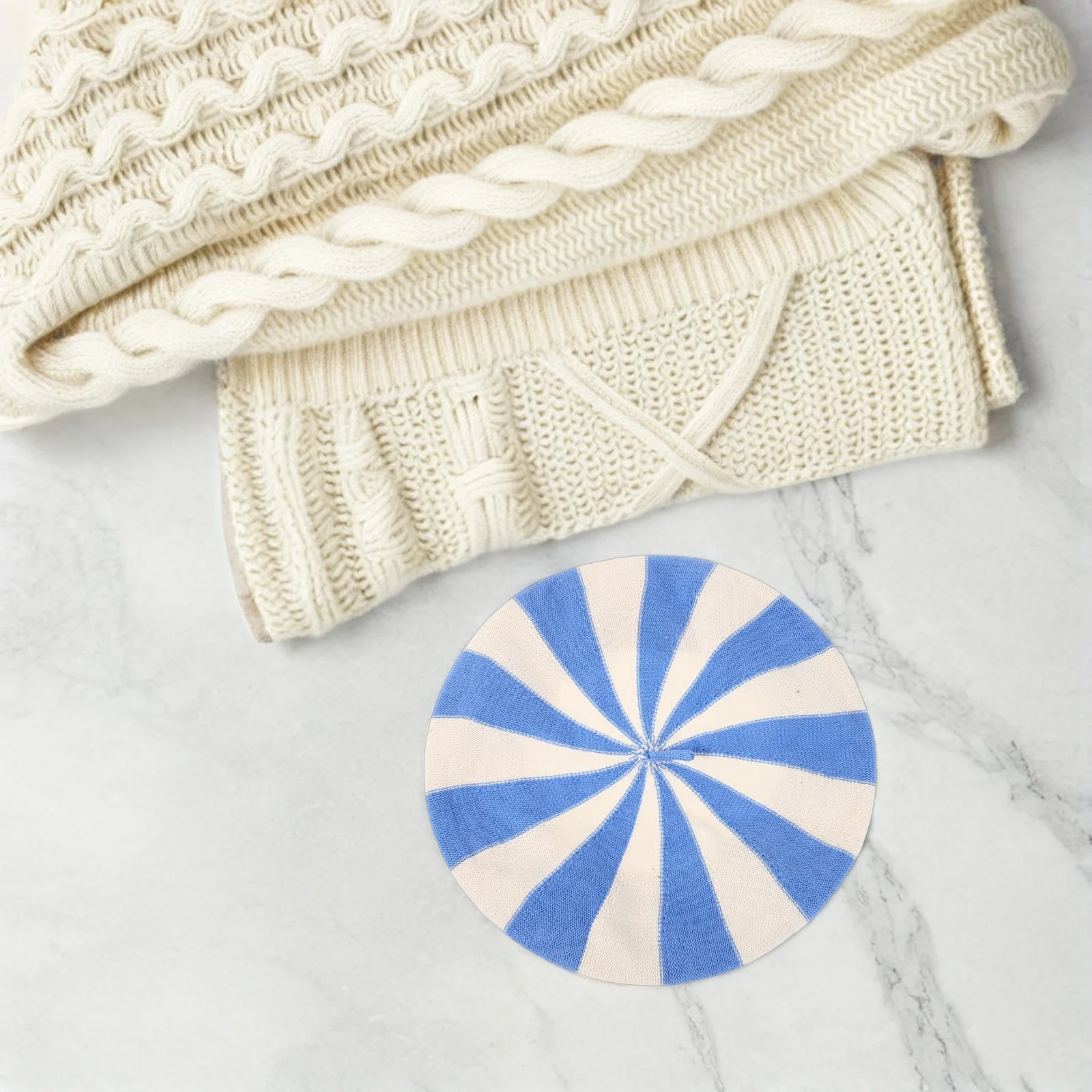 

Striped Fashion Striped Beret Hat French Cap Holiday Artist Outfit Casual Vintage Autumn Casual Beret Hat Knit Vintage Autumn