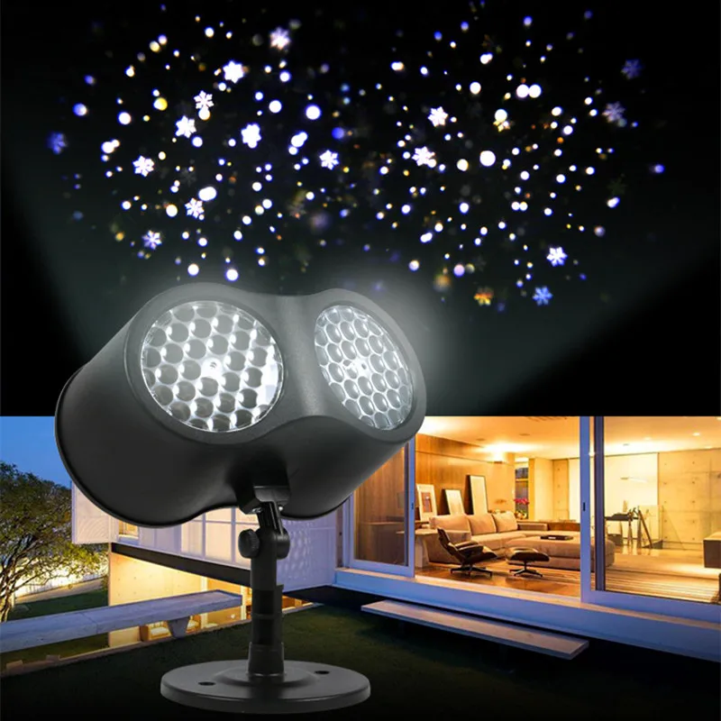 

2021 Outdoor Christmas Snowflake Projector Light Binoculars Rotating Snow Waterfall Waterproof Landscape Stage Lighting Effect