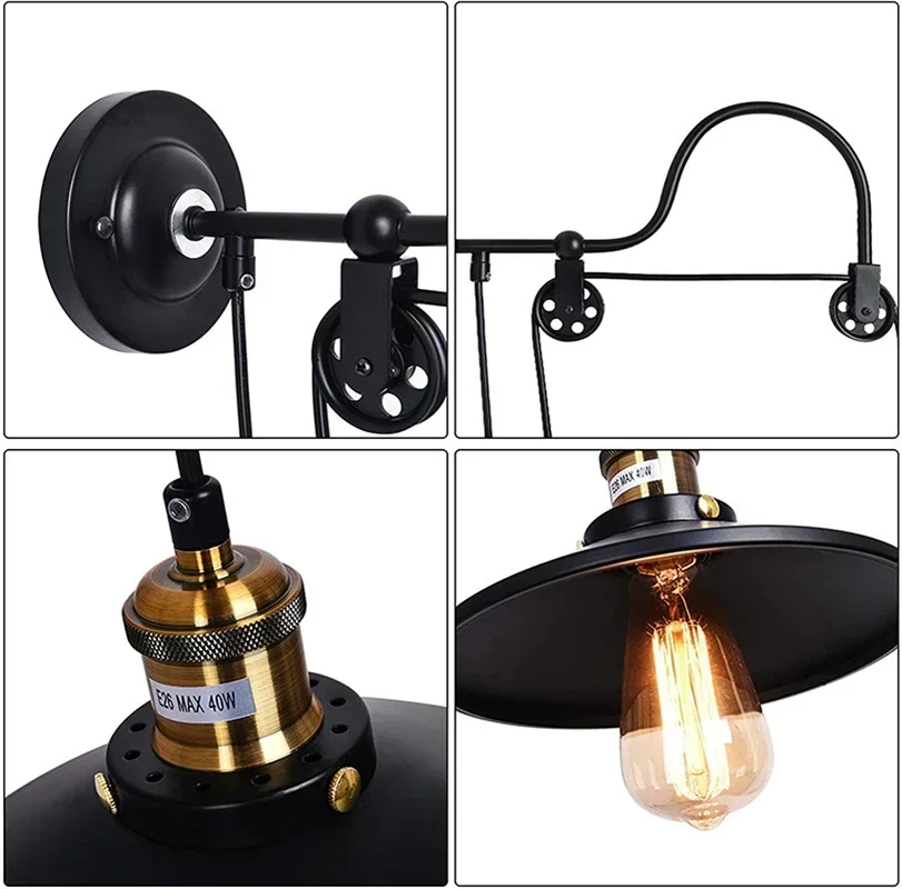 American Retro Industrial Wind Wall Light Personality Aisle Iron Art Bedside Decoration Staircase Bar Creative Wall Light