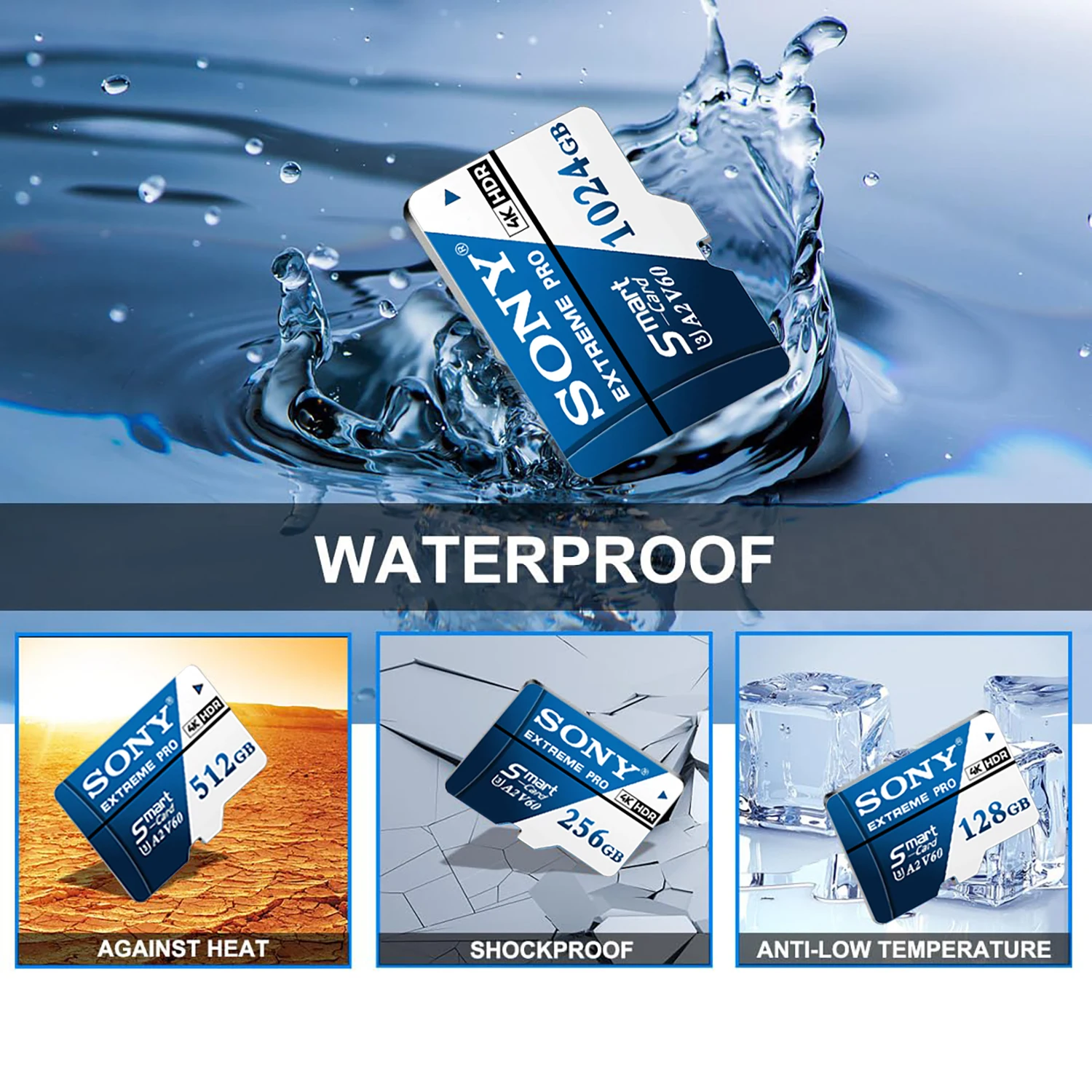 سوني 4K المتطرفة مايكرو TF بطاقة SD 64 جيجابايت 128 جيجابايت SD بطاقة الذاكرة 256 جيجابايت 512 جيجابايت 1 تيرا بايت فائقة السرعة A2 U3 بطاقة فلاش صغيرة للهاتف كاميرا الكمبيوتر #4