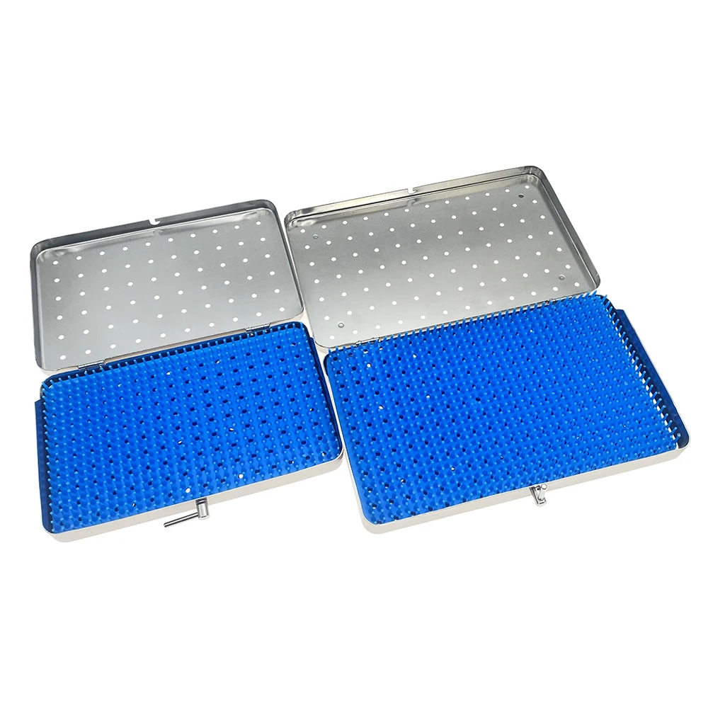 Stainless steel Sterilization tray case Disinfection box Dental Eye Surgical Instrument