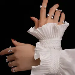 Simple Elegant Prsonality Rhinestone Luxury Butterfly Open Finger Ring Female Ring Korean Style Ring Fashion Jewelry