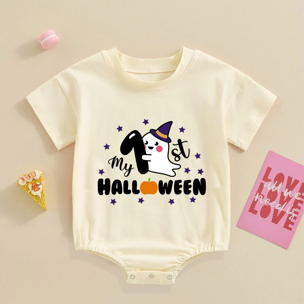 My First Halloween Print Baby Bubbles Romper Halloween Party Infant Outfit Bodysuit Newborn Large Jumpsuit Newborn Retro Clothes