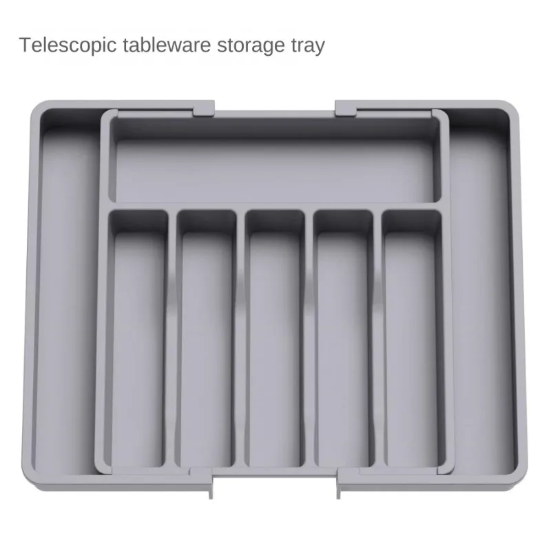 Large Capacity Spaced Cutlery Shrink Storage Box Home Portable Expandable Arrangement Neat Storage Tray