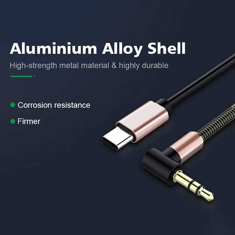 Elbow Spring Expansion Type-C Audio Adapter Type-C to 3.5mm Male Plug Jack Audio Cable Flexible Spring Cable Aux Line image 5