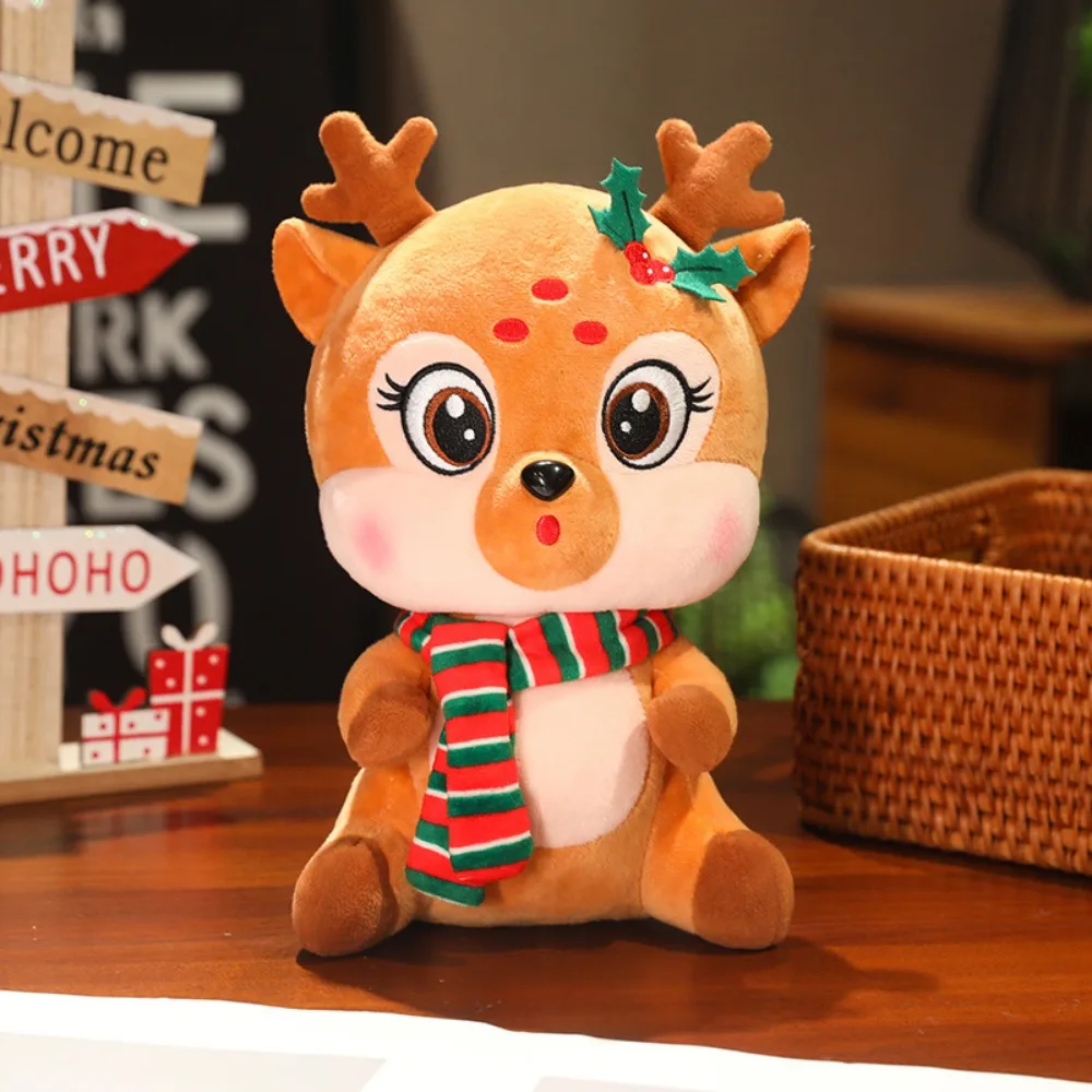 

Плюшевые рождественские мягкие плюшевые игрушки Рождественская елка Снеговик Рождественская кукла с оленями Супер мягкие милые 3D мягкие игрушки Лось