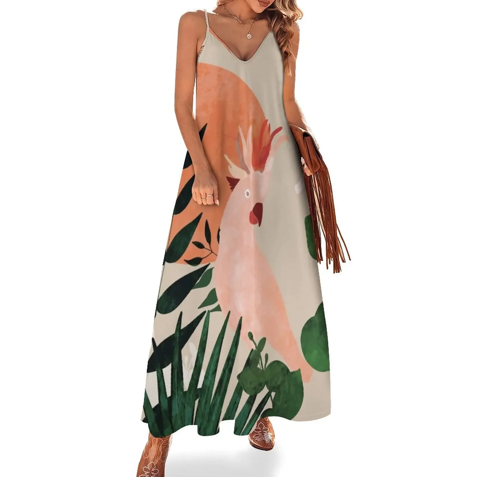 

Cockatoo jungle modern Sleeveless Dress african dresses for woman dresses summer Dress